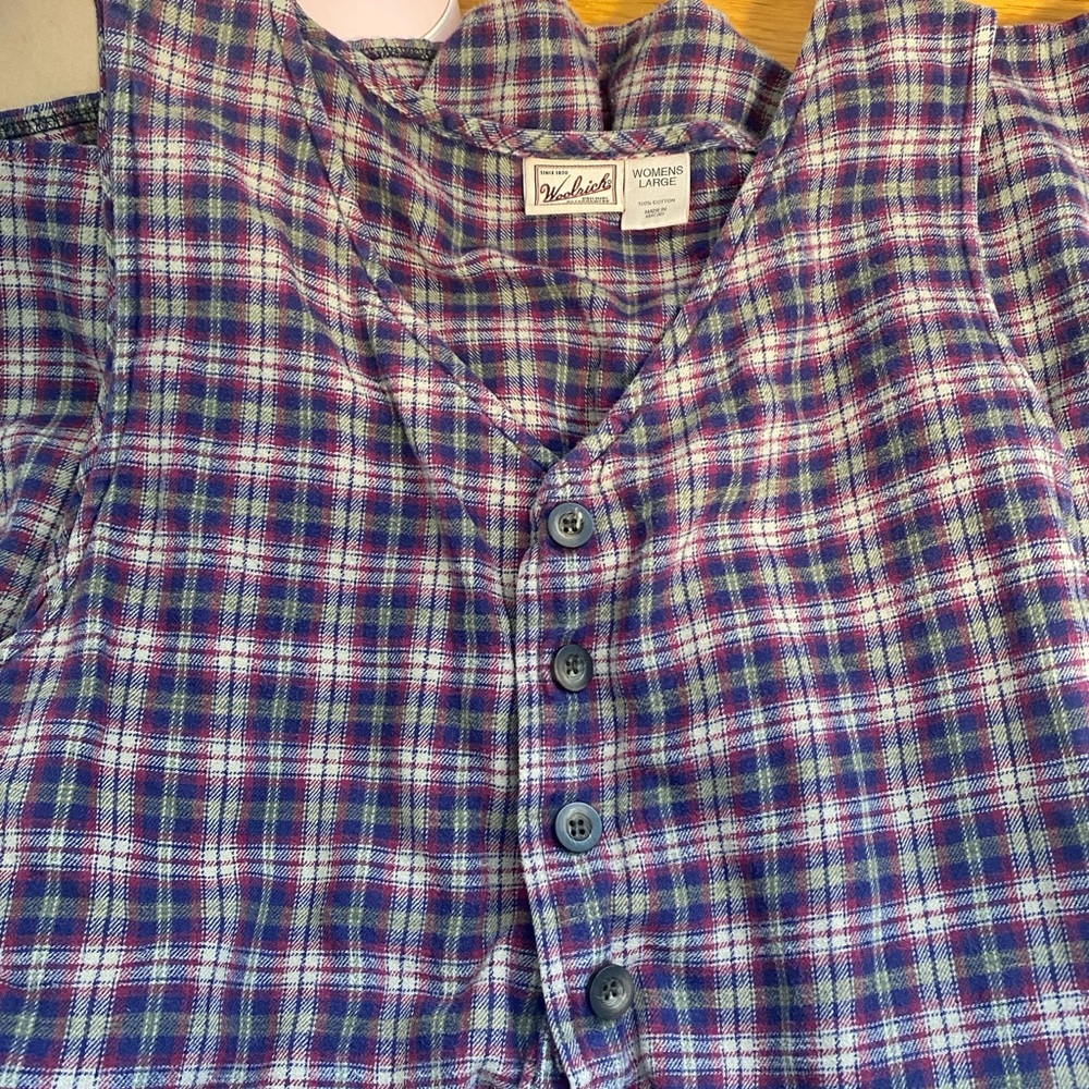 Woolrich purple plaid button up skater dress